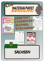 Vorschau - Arbeitsblätter - Materialpaket Plus - Sachsen | Lesetext - Steckbrief - Lückentext - Suchsel (inkl. Lösungen) - Deckblatt