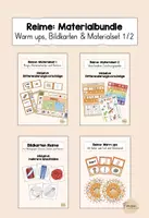 Vorschau - Stationenlernen - Materialbundle Reime: Warm ups, Bildkarten, Übungen & Reimspiele differenziert - Deckblatt