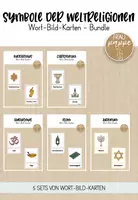 Vorschau - Präsentationen/Tafelbilder - BUNDLE / Wort- & Bildkarten zu den Weltreligionen / Symbole - Deckblatt