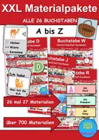 Vorschau - Unterrichtsreihen - XXL Materialpaket - Buchstaben A bis Z (Spielen, Lesen, Schreiben, Wortschatz ...) - Deckblatt
