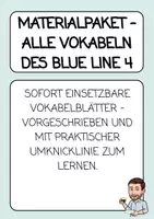 Vorschau - Arbeitsblätter - Materialpaket - Alle Vokabeln des Blue Line 4 + Quizlet kompatibel - Deckblatt