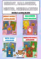 Vorschau - Mal- und Bastelvorlagen - Herbst / Halloween / Winter / Weihnachten Doodle Ausmalbilder (Kunst Vertretung) - Deckblatt