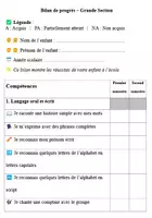 Aperçu - Outils du professeur - Bilan de progrès PS / MS / GS (semestriels) - Page de couverture