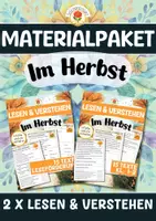 Vorschau - Arbeitsblätter - Materialpaket: Lesen & Verstehen - Im Herbst (Klasse 1-2) und Leseförderung - Deckblatt