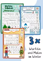 Vorschau - Arbeitsblätter - Sparpaket: Würfeln und Malen – Winter, Weihnachten & Advent - Deckblatt