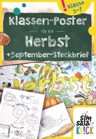 Vorschau - Arbeitsblätter - Gemeinschaftsprojekt für den Herbst! Riesenposter + September Steckbrief - Deckblatt