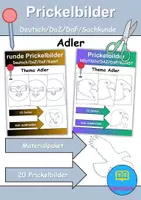 Vorschau - Mal- und Bastelvorlagen - Prickelbilder / Fensterbilder PAKET Thema Adler - Grundschule - Bastelvorlagen - Deckblatt