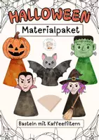 Vorschau - Mal- und Bastelvorlagen - Materialpaket "Halloween" - Basteln mit Kaffeefiltern - Deckblatt