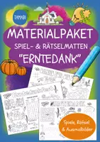 Vorschau - Stundenentwürfe - Materialpaket -Religion Erntedank - Spiel- & Rätselmatte "Erntedank" | Erntedankfest | Erntedank Grundschule | Religion Erntedank Klasse 1, 2, 3, 4 | Aufgaben für Schnelle | Ich bin fertig Aufgaben | Lückenfüller | Religionsunterricht | Vertretungsstunden - Deckblatt