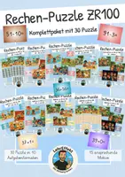 Vorschau - Mal- und Bastelvorlagen - Komplettpaket Rechen-Puzzle - Zahlenraum 100 - Deckblatt