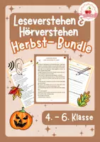 Vorschau - Stundenentwürfe - Deutsch XXL Lese- und Hörverstehen Herbst Bundle (Klasse 4-6) - Deckblatt