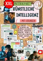 Vorschau - Unterrichtsreihen - Künstliche Intelligenz KI ChatGPT Unterrichtsmaterial Deutsch Informatik Klasse 7–10 Arbeitsblätter Jugendliche Schule Chancen Risiken Anwendungen Regeln digitale Medien mit Lösungen - Deckblatt