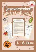 Vorschau - Arbeitsblätter - Deutsch Leseverstehen Herbst-Bundle (Klasse 4-6) - Deckblatt