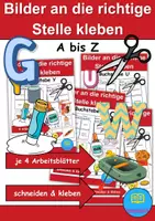 Vorschau - Arbeitsblätter - XXL Paket Bilder an die richtige Stelle kleben - Buchstaben A bis Z - Deckblatt