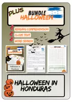 Vorschau - Arbeitsblätter - Plus Bundle - Halloween in Honduras | Reading - Close Text - Word Search - Deckblatt