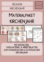 Vorschau - Stationenlernen - Religion: Kirchenjahr - Materialpaket - Deckblatt