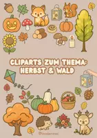 Vorschau - Präsentationen/Tafelbilder - Clipart-Set: Herbst & Wald 🍂🎃🦔 | Linos Lerninsel - Deckblatt