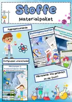 Vorschau - Arbeitsblätter - Stoffe Chemieunterricht Materialpaket: Eigenschaften, Gruppen, Gemische & Trennverfahren - Deckblatt