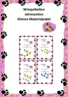 Vorschau - Mal- und Bastelvorlagen - Kleines Materialpaket Wimpelketten Jahreszeiten - Deckblatt