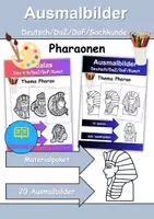 Vorschau - Arbeitsblätter - Ausmalbilder & Mandalas PAKET Thema Pharaonen - Grundschule - Bastelvorlagen - Deckblatt