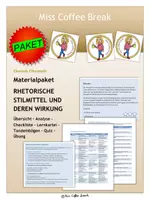 Vorschau - Arbeitsblätter - RHETORISCHE STILMITTEL UND DEREN WIRKUNG (Materialpaket) - Deckblatt
