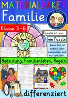 Vorschau - Stundenentwürfe - FAMILIE Klasse 3-6 Grundschule & Sekundarstufe MATERIALPAKET - Deckblatt