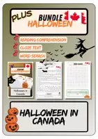 Vorschau - Arbeitsblätter - Plus Bundle - Halloween in Canada | Reading - Close Text - Word Search - Deckblatt