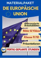 Vorschau - Arbeitsblätter - Europäische Union EU Materialpaket Brexit Europa Unterrichtsreihe Klasse 9 10 - Deckblatt