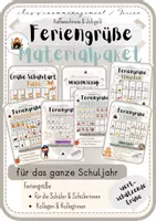 Vorschau - Fördermaterial/Inklusion - Materialpaket Feriengrüße (Herbst, Winter, Neujahr, Fasching, Ostern, Pfingsten, Sommer) - Deckblatt