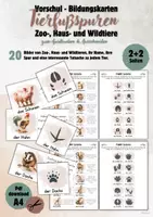 Vorschau - Bildkarten - Tierfußspuren Lernkarten | Zoo, Wald & Bauernhof Tiere für Kindergarten & Vorschule - Deckblatt