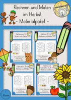 Vorschau - Arbeitsblätter - Rechnen und Malen ZR 10 Herbst differenziert Materialpaket - Deckblatt