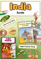 Vorschau - Arbeitsblätter - India Bundle Englisch – Famous Sights, Festivals, Food, Nature & Culture - Deckblatt