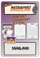 Vorschau - Arbeitsblätter - Materialpaket Basic - Saarland | Lesetext - Lückentext - Suchsel (inkl. Lösungen) - Deckblatt