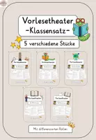 Vorschau - Arbeitsblätter - Materialpaket Vorlesetheater - Klassensatz - 5 verschiedene Stücke (Für 25 SuS) - Deckblatt