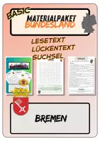 Vorschau - Spiele - Materialpaket Basic - Bremen | Lesetext - Lückentext - Suchsel (inkl. Lösungen) - Deckblatt