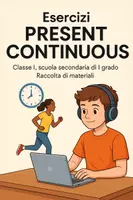 anteprima - Esercizi - Raccolta di materiali di inglese: Esercizi present continuous - Pagina di copertina