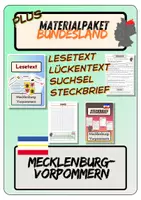 Vorschau - Spiele - Materialpaket Plus - Mecklenburg-Vorpommern | Lesetext - Steckbrief - Lückentext - Suchsel (inkl. Lösungen) - Deckblatt