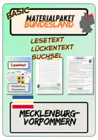 Vorschau - Spiele - Materialpaket Basic - Mecklenburg-Vorpommern | Lesetext - Lückentext - Suchsel (inkl. Lösungen) - Deckblatt