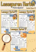 Vorschau - Mal- und Bastelvorlagen - Materialpaket Lesespuren Deutsch Herbst Klasse 2 3 - Deckblatt