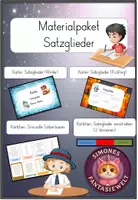 Vorschau - Stationenlernen - Satzglieder Materialpakt - Übung und Vertiefung (3./4. Klasse) - Deckblatt