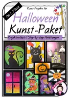 Vorschau - Stundenentwürfe - Materialpaket KUNST HALLOWEEN | 7 Kunstprojekte - Deckblatt