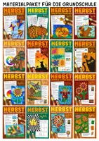 Vorschau - Stundenentwürfe - Kunststunden für die Grundschule im Herbst Gesamtpaket - Wachsendes Materialpaket - Deckblatt