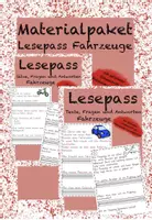 Vorschau - Arbeitsblätter - Materialpaket Lesepässe Fahrzeuge Satzebene/Textebene - Deckblatt