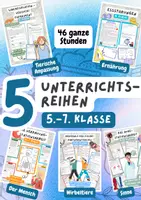 Vorschau - Stundenentwürfe - XXL Sparpaket Biologie 5.-7. Klasse, 46 Stunden Biologie - wachsendes Paket | Wirbeltiere, der Mensch, Sinne, Ernährung und tierische Anpassung - Deckblatt