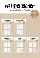 Vorschau - Arbeitsblätter - Arbeitsblätter zu den 5 Weltreligionen / Bundle - Deckblatt