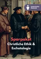 Vorschau - Unterrichtsreihen - Christliche Ethik & Eschatologie Sparpaket: Auftrag, Gerechtigkeit, Hoffnung, Mensch in Verantwortung (Religion Sek II) - Deckblatt