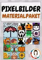 Vorschau - Mal- und Bastelvorlagen - Materialpaket Pixelbilder Herbst und Halloween - Deckblatt