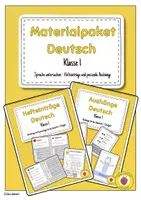 Vorschau - Unterrichtsreihen - Materialpaket Sprache untersuchen Klasse 1 – Hefteinträge & passende Aushänge - Deckblatt