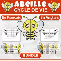Aperçu - Matériel pour travaux manuels / dessin - Cycle de Vie de l’Abeille BUNDLE FR & EN - Page de couverture