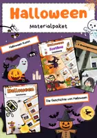 Vorschau - Arbeitsblätter - Halloween Materialpaket: Gruselgeschichten, Lesetexte & Ursprung - Deckblatt